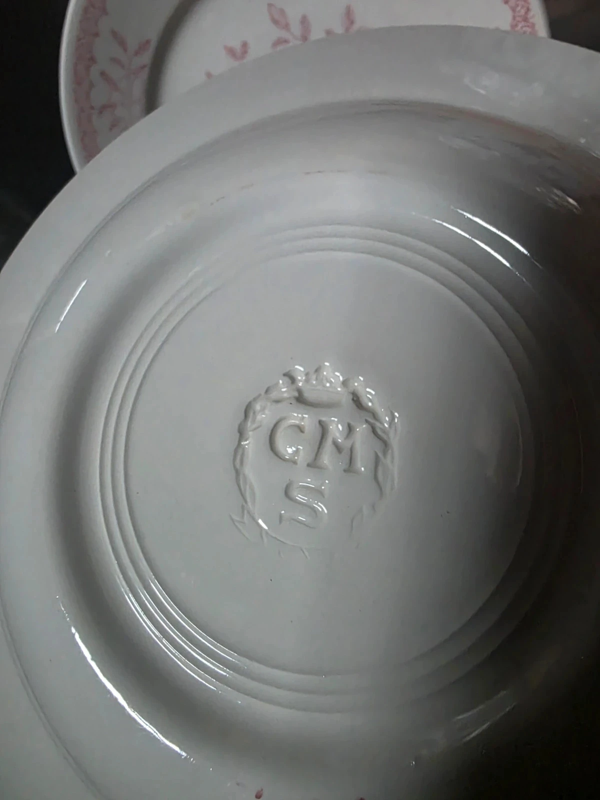 5 pink and white dessert plates CMS – photo 4